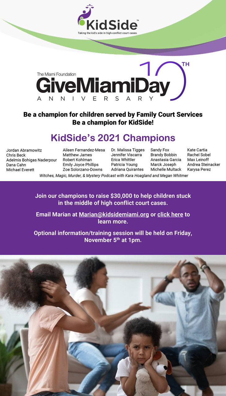 A Call for KidSide Champions this Give Miami Day